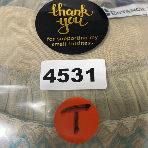 Rancho Estancia Embroidered Floral Fairy Wide Bell Sleeve Babydoll Blouse Size M - Picture 15 of 15